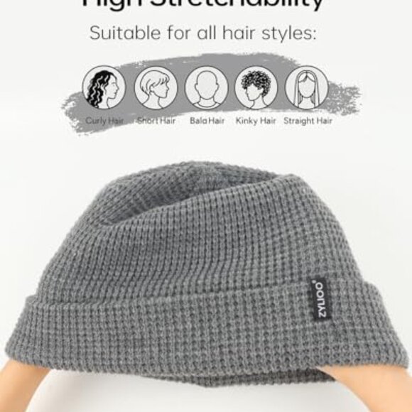 Oversized Waffle Knit Beanie Winter Warm Hat Classic Minimal Chic Unisex main image 8